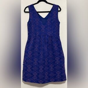 Anthropologie MAEVE Dress Averie Jacquard Sheath Mini Blue Purple Career